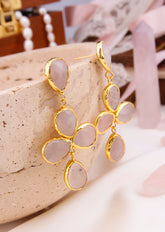 Orecchini in quarzo rosa